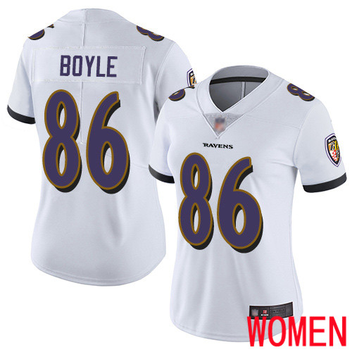 Baltimore Ravens Limited White Women Nick Boyle Road Jersey NFL Football 86 Vapor Untouchable